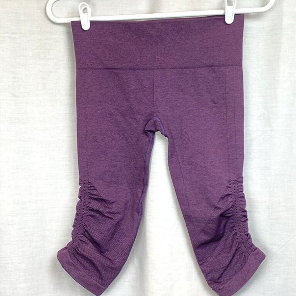 Lululemon In The Flow Crop II‎ Leggings Heathered Purple Womens Size 8 Cropped - Picture 5 of 12
